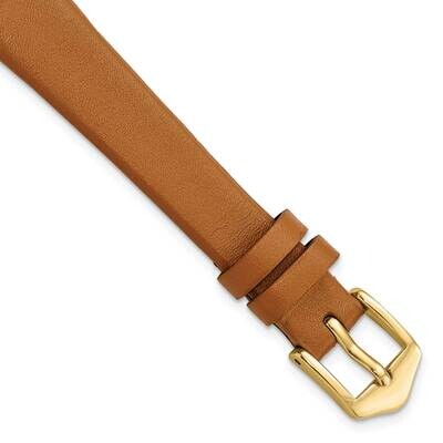13mm Light Brown Classic Calfskin Gold-tone Buckle Watch Band Gold-tone BA535-13, MPN: BA535-13,