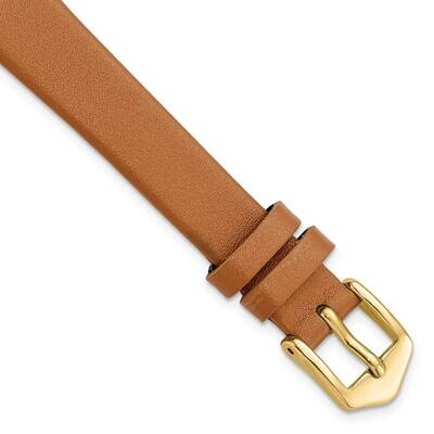 12mm Light Brown Classic Calfskin Gold-tone Buckle Watch Band Gold-tone BA535-12, MPN: BA535-12,