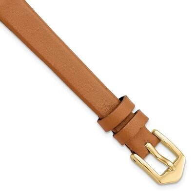 10mm Light Brown Classic Calfskin Gold-tone Buckle Watch Band Gold-tone BA535-10, MPN: BA535-10,
