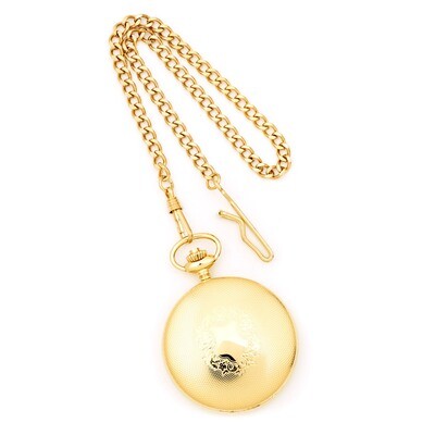 Charles Hubert Gold Finish Brass Skeleton Pocket Watch XWA3358, MPN: XWA3358, 811233017761