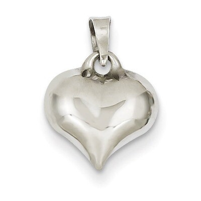 Puffed Heart 14k White Gold K2501, MPN: K2501, 883957901664