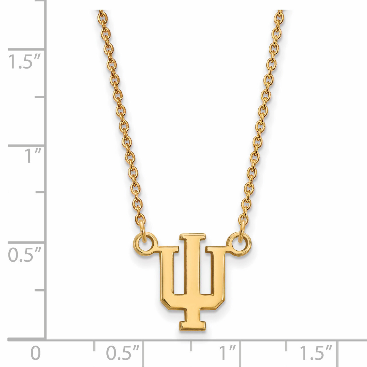 Indiana University Small Pendant with Chain Necklace 14k Yellow Gold 4Y015IU-18
