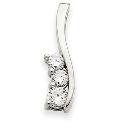 3-Stone .41ct Diamond Pendant Mounting 14k White Gold XP1447, MPN: XP1447,