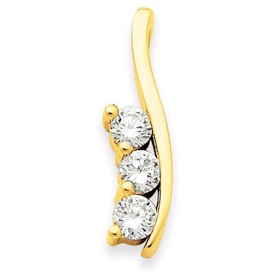 3-Stone .96ct Diamond Pendant Mounting 14k Gold XP1448, MPN: XP1448,