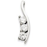 3-Stone 1.5ct Diamond Pendant Mounting 14k White Gold XP1451, MPN: XP1451,