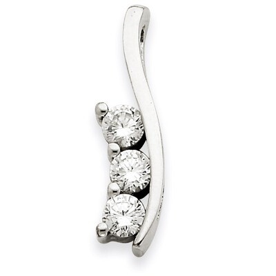 3-Stone .96ct Diamond Pendant Mounting 14k White Gold XP1449, MPN: XP1449,