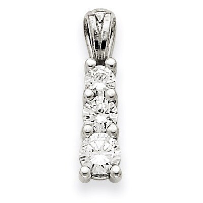 3-Stone .51ct Diamond Pendant Mounting 14k White Gold XP1399, MPN: XP1399,