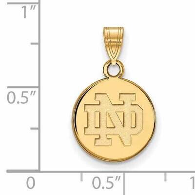 University of Notre Dame Small Disc Pendant 10k Yellow Gold 1Y035UND