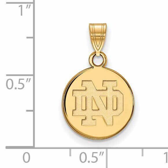 University of Notre Dame Small Disc Pendant 14k Yellow Gold 4Y035UND