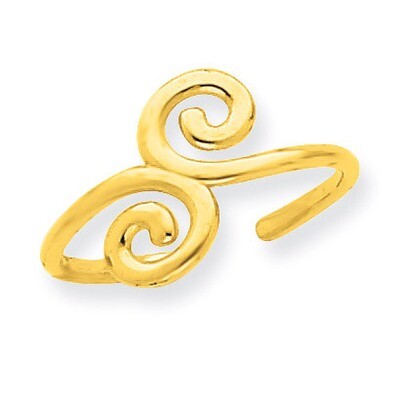 Swirl Toe Ring 14k Gold R556, MPN: R556, 886774023366