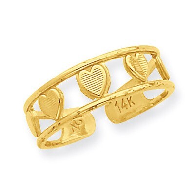 Heart Toe Ring 14k Gold R560, MPN: R560, 886774023403