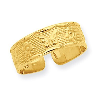 Flower &amp; Butterfly Toe Ring 14k Gold R564, MPN: R564, 886774023441