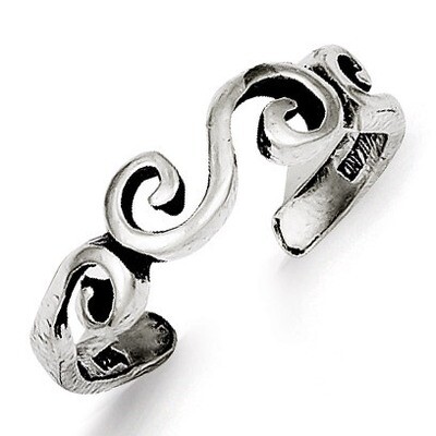 Toe Ring Antiqued Sterling Silver QR1910, MPN: QR1910, 883957184449