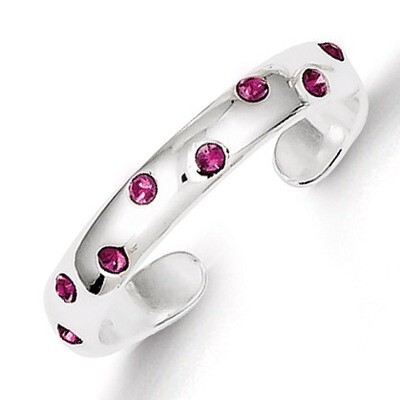 Pink Diamond Toe Ring Sterling Silver QR1921, MPN: QR1921, 883957184548