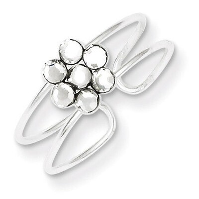 Flower Toe Ring Sterling Silver Diamond QR1920, MPN: QR1920, 883957184531