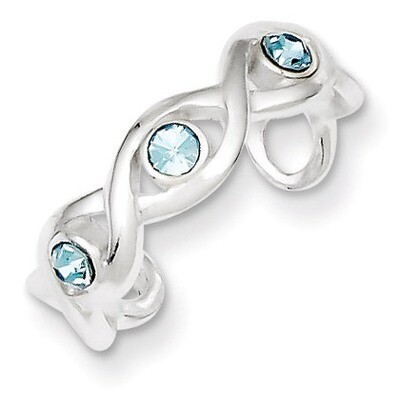 Stellux Crystal Toe Ring Sterling Silver QR1948, MPN: QR1948, 883957184777