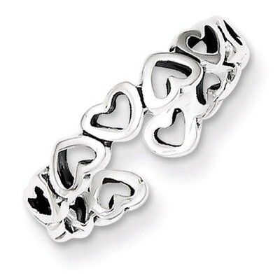 Heart Toe Ring Sterling Silver QR473, MPN: QR473, 883957244310