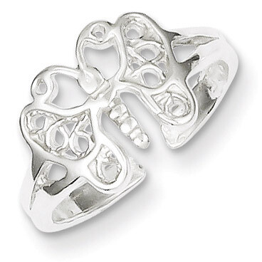 Butterfly Toe Ring Sterling Silver QR615, MPN: QR615, 883957252766