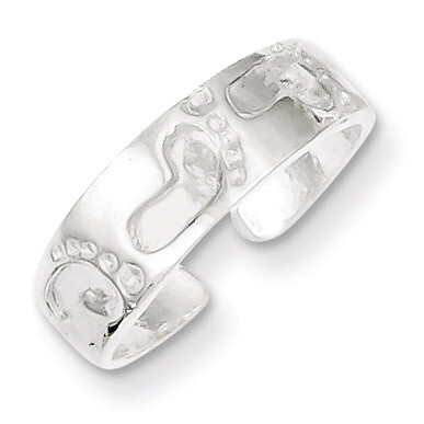 Foot Print Toe Ring Sterling Silver QR625, MPN: QR625, 883957252834