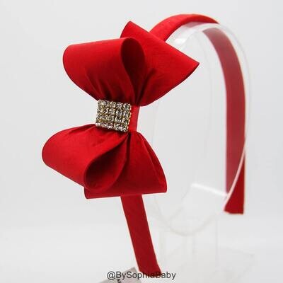 Red Bow Headband Girl's Headband Toddler Headband Red Hard Headband Bow Headband Flower Girl Headband Girl Headband 970