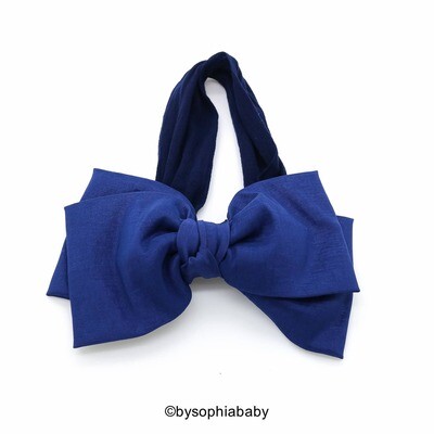 Navy Blue Head Wrap Big Bow Headband Navy Blue Baby Headband Newborn Headband Big Bow Headband Nylon Bow Headband 1105
