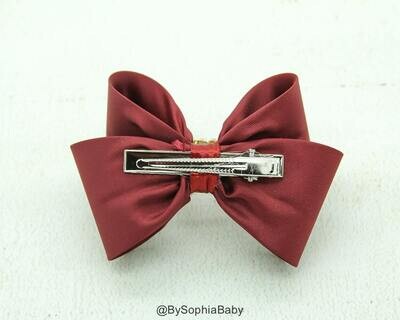 Burgundy Bow Bow Hair Clip Toddler Burgundy Hair Clip Girls Bow Hair Clip Big Bow Hair Clip Burgundy hair Bow 1004
