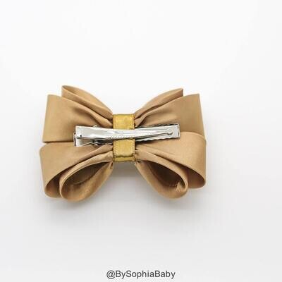 Gold Bow Hair Clip Girls Bow Bow Hair Clip Wedding Hair Clip Gold Bow Toddler Hair Clip Rhinestone Hair Clip Flower Girl Clip 1367