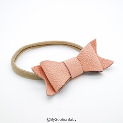 Baby Headband Blush Pink Leather Bow Baby Leather Bow Headband Leather Bow Baby Leather Hair Bow 123