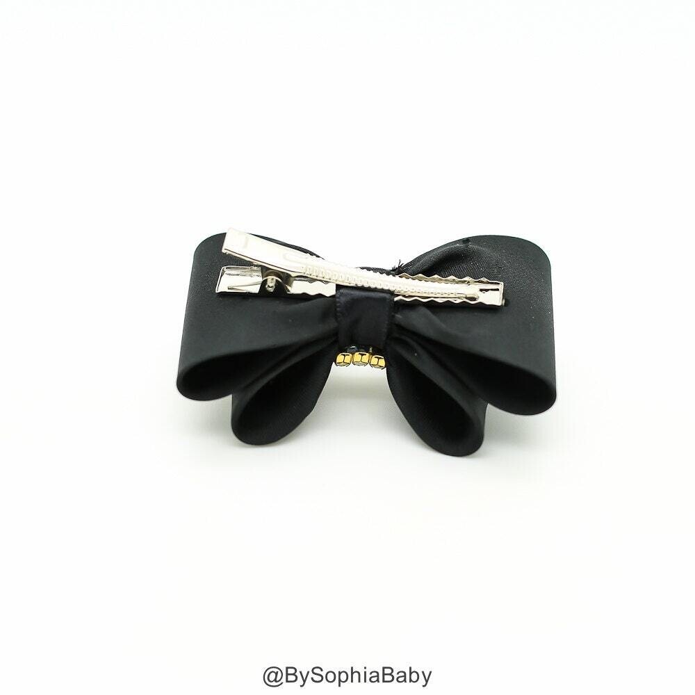 Black Bow Black Bow Hair Clip Bow Hair Clip Toddler Black Hair Clip Girls Bow Hair Clip Big Bow Hair Clip Black Bow 1031