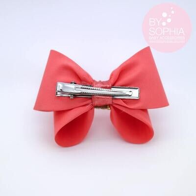 Coral Bow Coral Bow Hair Clip Bow Hair Clip Toddler Coral Hair Clip Girls Bow Hair Clip Big Bow Hair Clip Coral hair Bow 1004