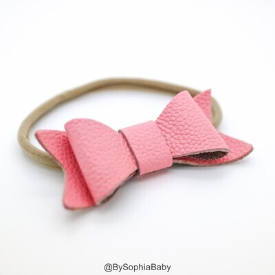 Baby Headband Light Pink Leather Bow Baby Leather Bow Headband Leather Bow Baby Leather Hair Bow 123