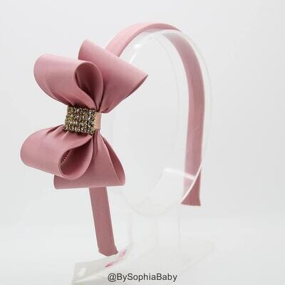 Pale Pink Bow Headband Girl's Headband Toddler Headband Pink Hard Headband Bow Hard Headband Flower Girl Headband Girl Headband 970