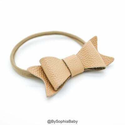 Baby Headband Tan Caramel Leather Bow Baby Leather Bow Headband Leather Bow Baby Leather Hair Bow 123