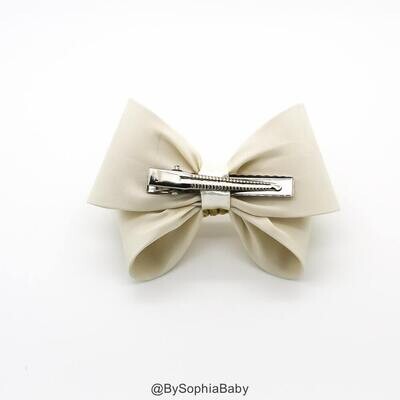 Ivory Bow Hair Clip Bow Hair Clip Toddler Hair Clip Girls Bow Hair Clip Big Bow Hair Clip Rhinestone Hair Clip Toddler Big Bow 1004