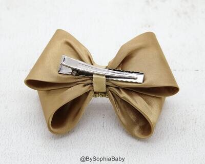 Gold Bow Antique Gold Bow Hair Clip Bow Hair Clip Toddler Gold Hair Clip Girls Bow Hair Clip Big Bow Hair Clip Gold hair Bow 1004