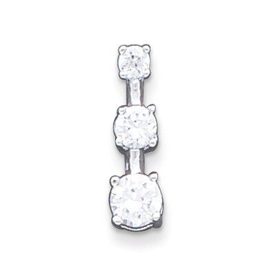 3-stone Diamond Pendant Sterling Silver QP799, MPN: QP799, 883957961873