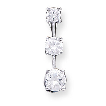 3-stone Diamond Pendant Sterling Silver QP798, MPN: QP798, 883957961866