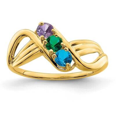 3-Stone Mothers Ring Mounting 14k Gold Polished XMR12/3-7, MPN: XMR12/3-7, 883957499895