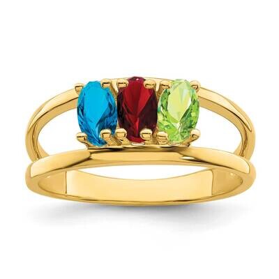 3-Stone Mothers Ring Mounting 14k Gold Polished XMR2/3-7, MPN: XMR2/3-7, 883957418285