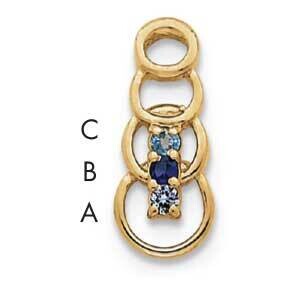3 Genuine Stone Family Pendant 14k Gold XMP51/3GY, MPN: XMP51/3GY, 883957142524