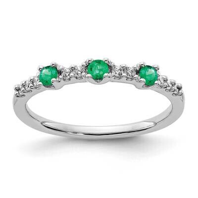 Diamond and Emerald 3-Stone Ring 14k White Gold RM5739-EM-010-WA, MPN: RM5739-EM-010-WA, 8839578250…