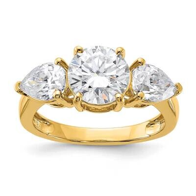 3 3/8ct. Three Stone G H I True Light Moissanite Engagement Ring 14k Gold RM4462E-340-YMT, MPN: RM4…