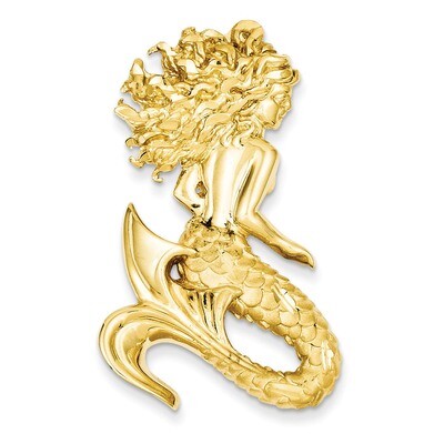 Diamond-cut Mermaid Slide 14k Gold Polished &amp; Satin K2012, MPN: K2012, 886774097909