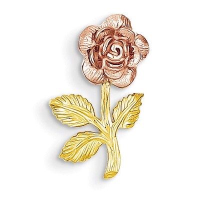 Mini Pink Rose Flower Chain Slide 14k Two-Tone Gold K1806, MPN: K1806, 637218079704