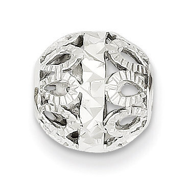 Diamond-cut Filigree Ball Chain Slide 14k White Gold SL136, MPN: SL136, 883957443362