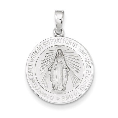 Miraculous Medal 14k White Gold XR520, MPN: XR520, 883957422046