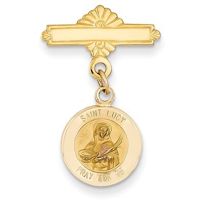 Saint Lucy Medal Pin 14k Gold XR753, MPN: XR753, 191101544651