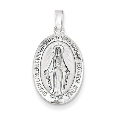 Miraculous Medal 14k White Gold XR515, MPN: XR515, 886774620183