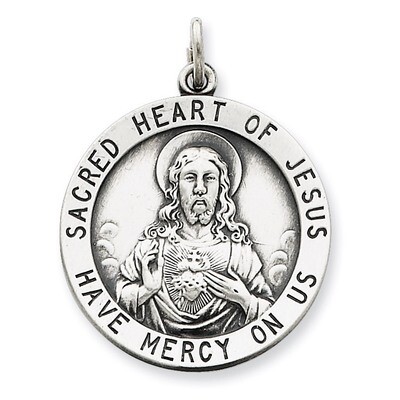Sacred Heart of Jesus Medal Sterling Silver QC3461, MPN: QC3461, 191101181641