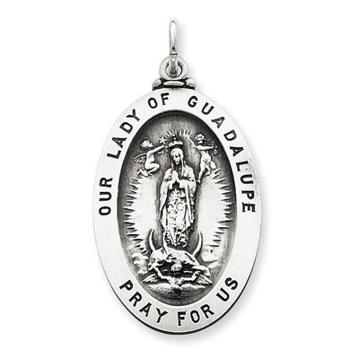 Our Lady of Guadalupe Medal Sterling Silver QC3475, MPN: QC3475, 191101181696